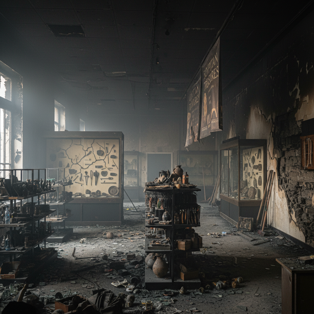 Fire rips through MJT gift shop, exhibits left soot-stained